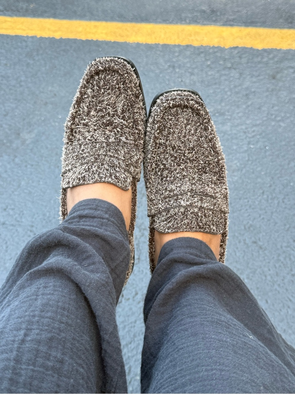 Chocolate Brown suede Casual Knit Loafers in Heathered Steve Madden Parlor loaf